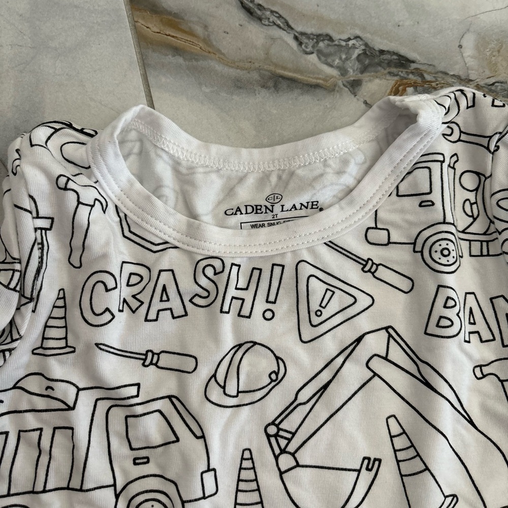 Caden Lane White and Black Kids Pajamas - Picture 4 of 5